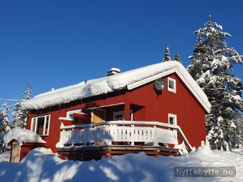Klikk for stort bilde av 'Koselig hytte med solrik terrasse og utsikt til sjø'
